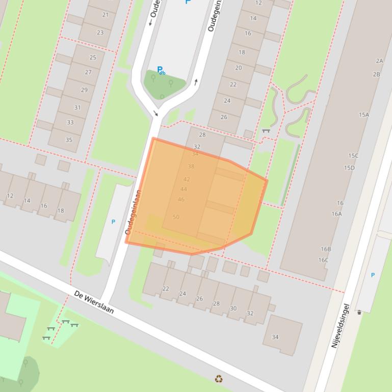 Kaart van postcodegebied 3525XL.