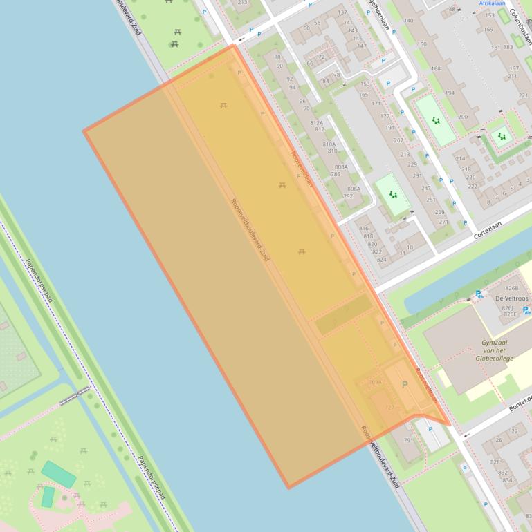 Kaart van postcodegebied 3526BC.