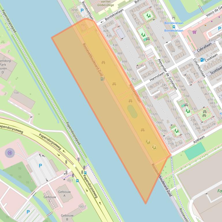 Kaart van postcodegebied 3526BD.