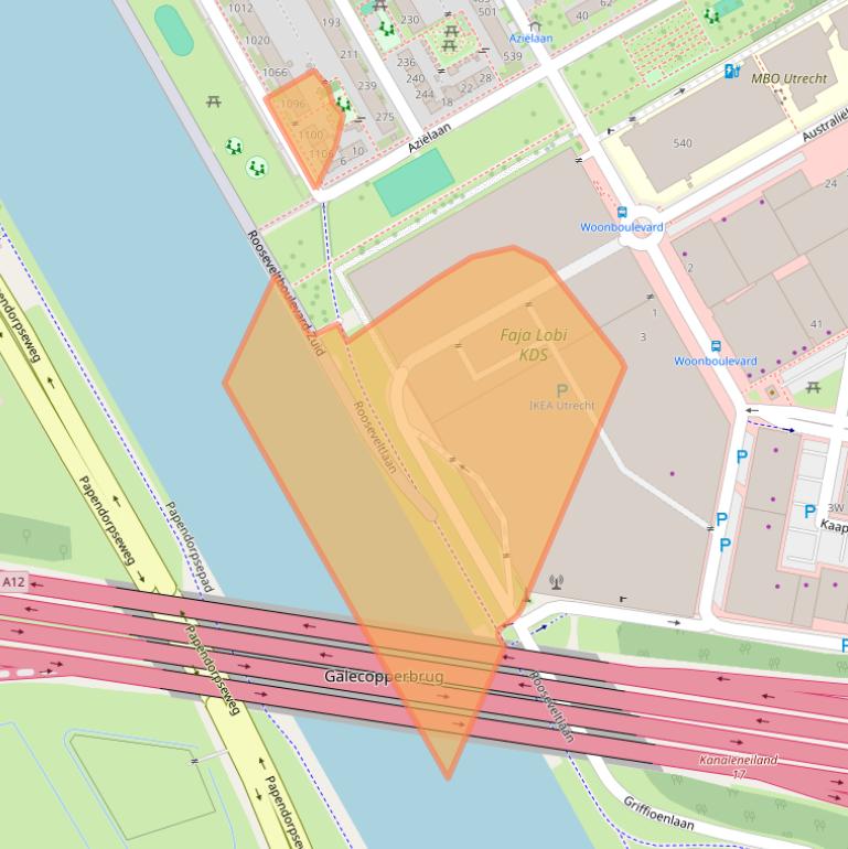 Kaart van postcodegebied 3526BT.