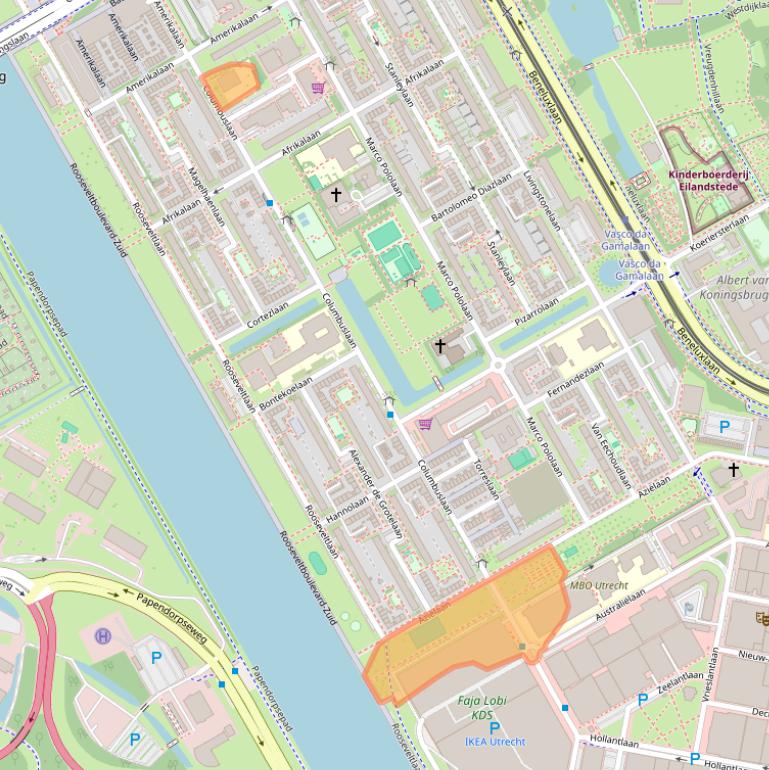 Kaart van postcodegebied 3526EP.