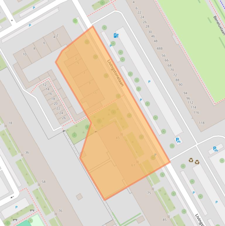 Kaart van postcodegebied 3526HA.