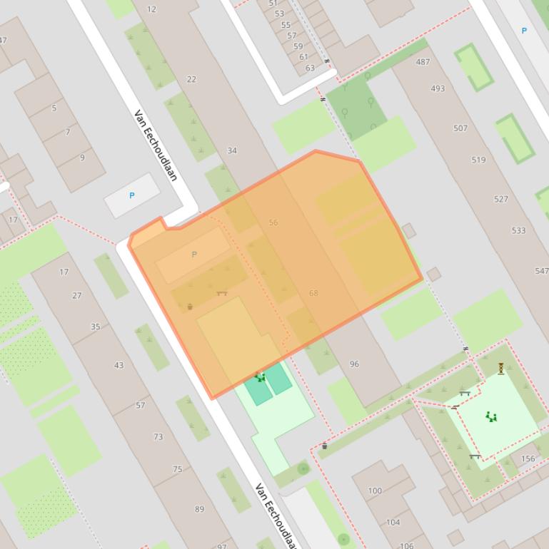 Kaart van postcodegebied 3526KE.