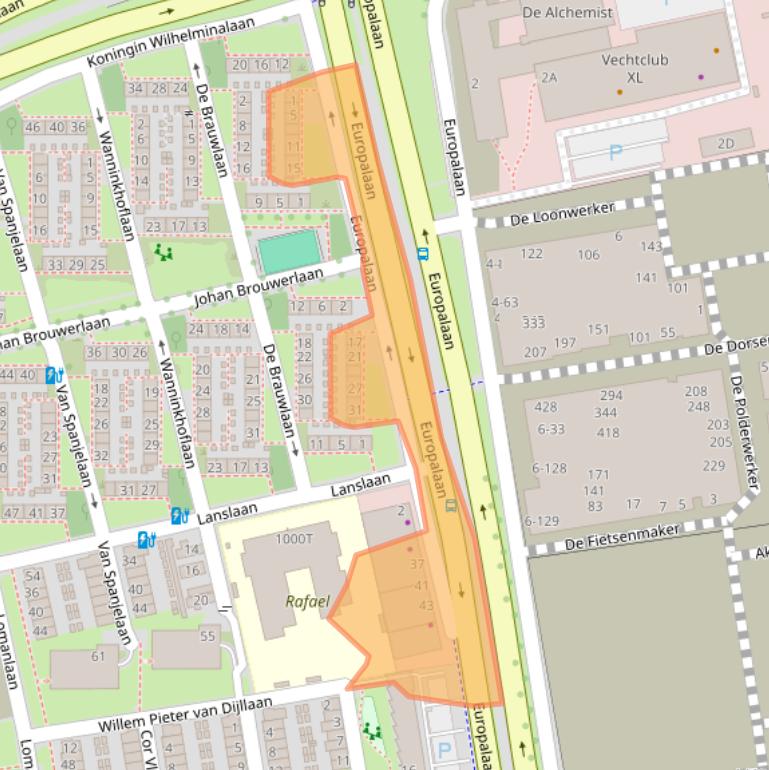 Kaart van postcodegebied 3526KN.