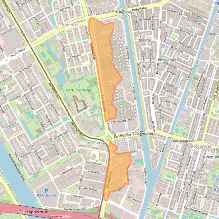 Kaart van postcodegebied 3526KS.