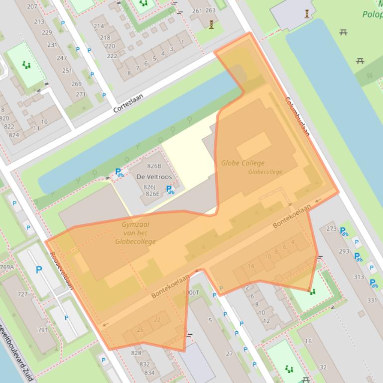 Kaart van postcodegebied 3526RA.