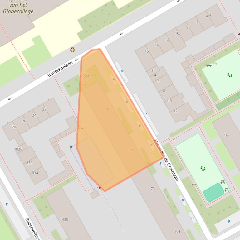 Kaart van postcodegebied 3526RB.