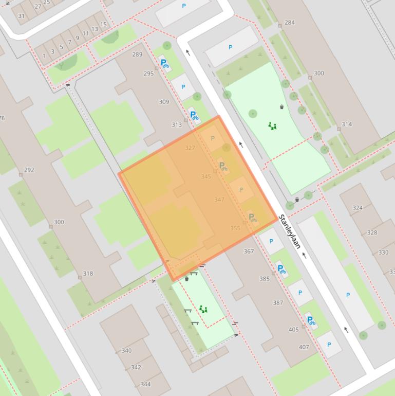 Kaart van postcodegebied 3526TJ.