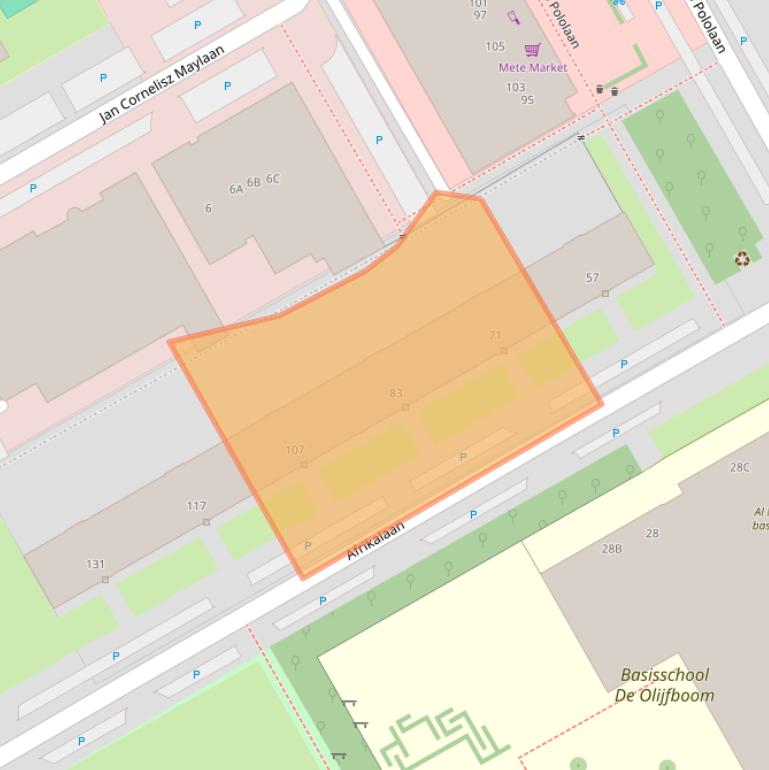 Kaart van postcodegebied 3526VL.