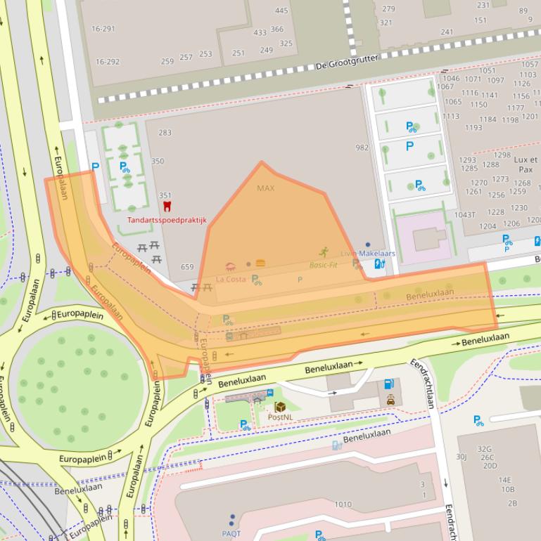 Kaart van postcodegebied 3526WP.