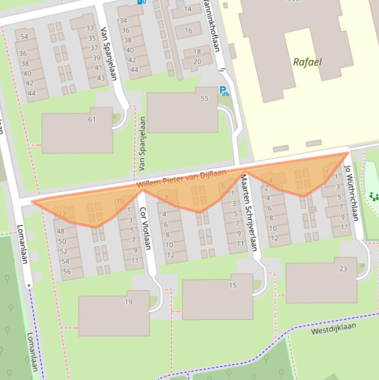 Kaart van postcodegebied 3526XT.