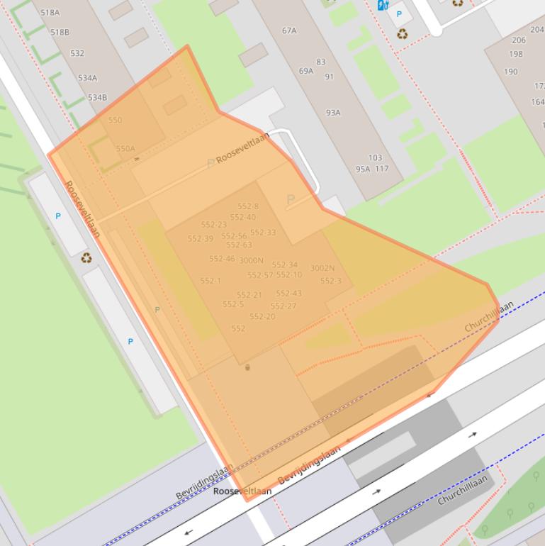 Kaart van postcodegebied 3527AT.