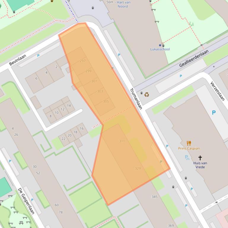 Kaart van postcodegebied 3527BJ.