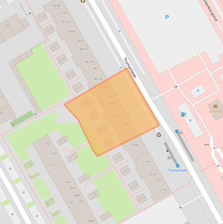 Kaart van postcodegebied 3527BN.