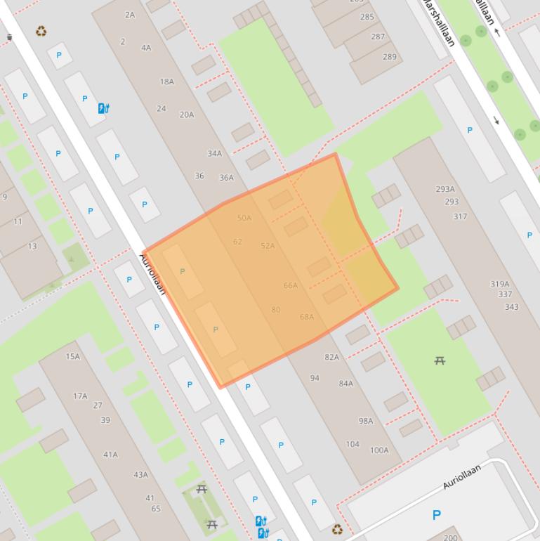 Kaart van postcodegebied 3527EW.