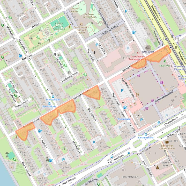 Kaart van postcodegebied 3527GB.