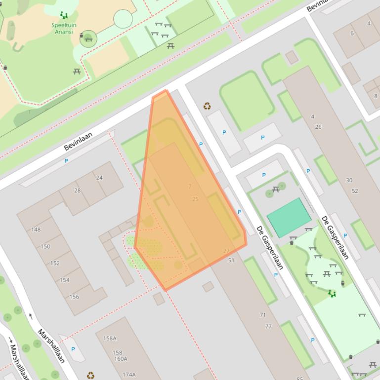 Kaart van postcodegebied 3527GC.