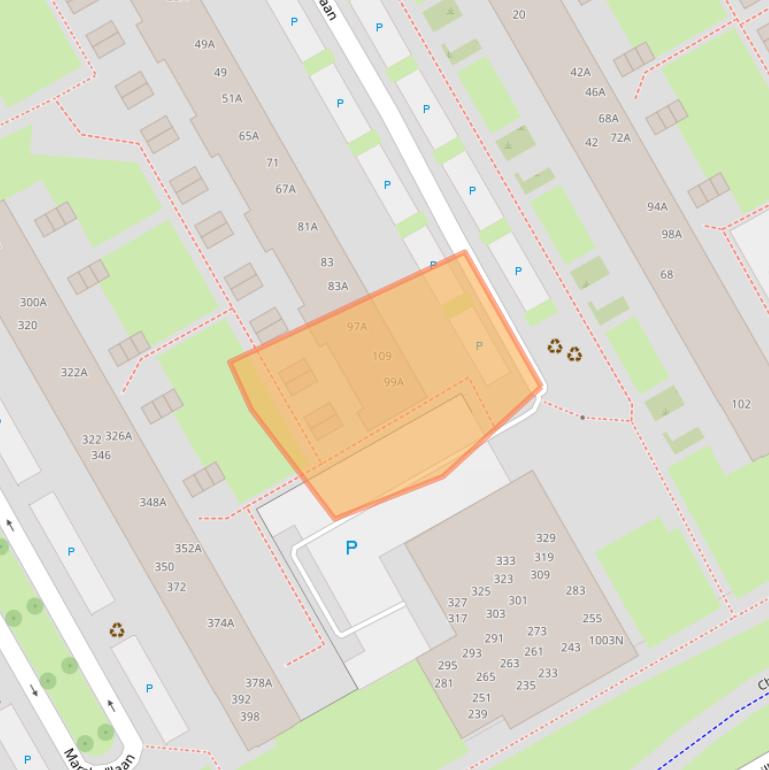 Kaart van postcodegebied 3527GP.