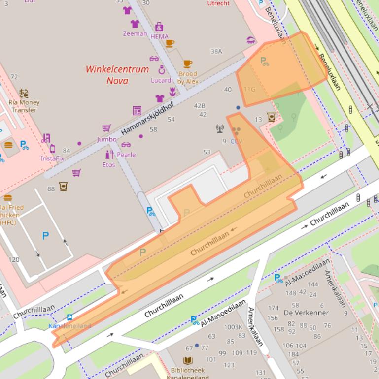 Kaart van postcodegebied 3527GV.