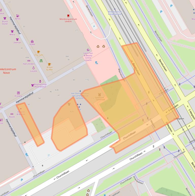 Kaart van postcodegebied 3527GW.