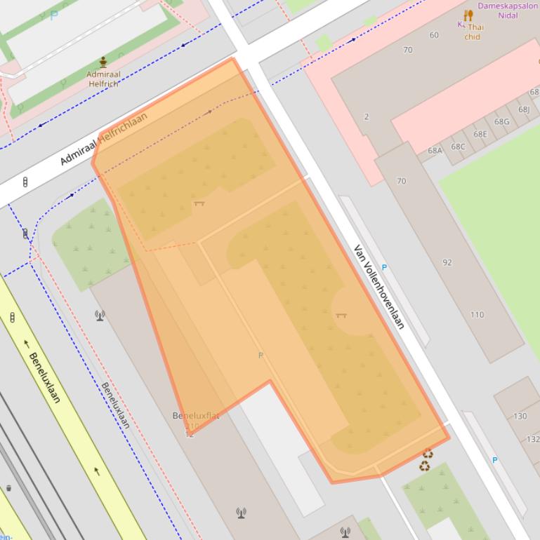 Kaart van postcodegebied 3527HV.