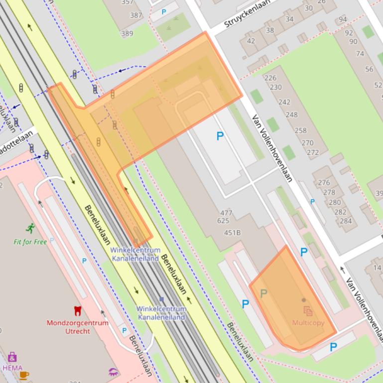 Kaart van postcodegebied 3527JP.