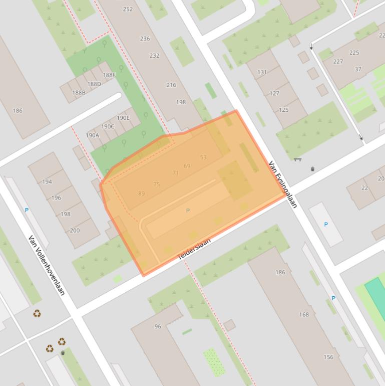 Kaart van postcodegebied 3527KE.