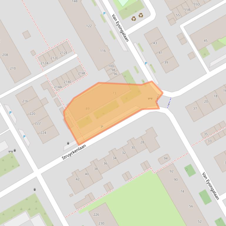 Kaart van postcodegebied 3527KK.