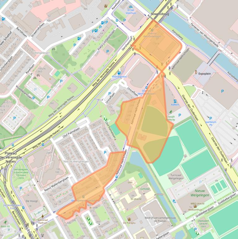 Kaart van postcodegebied 3527KV.