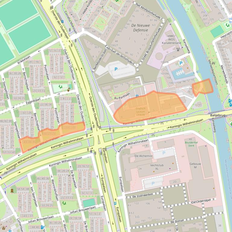 Kaart van postcodegebied 3527LA.