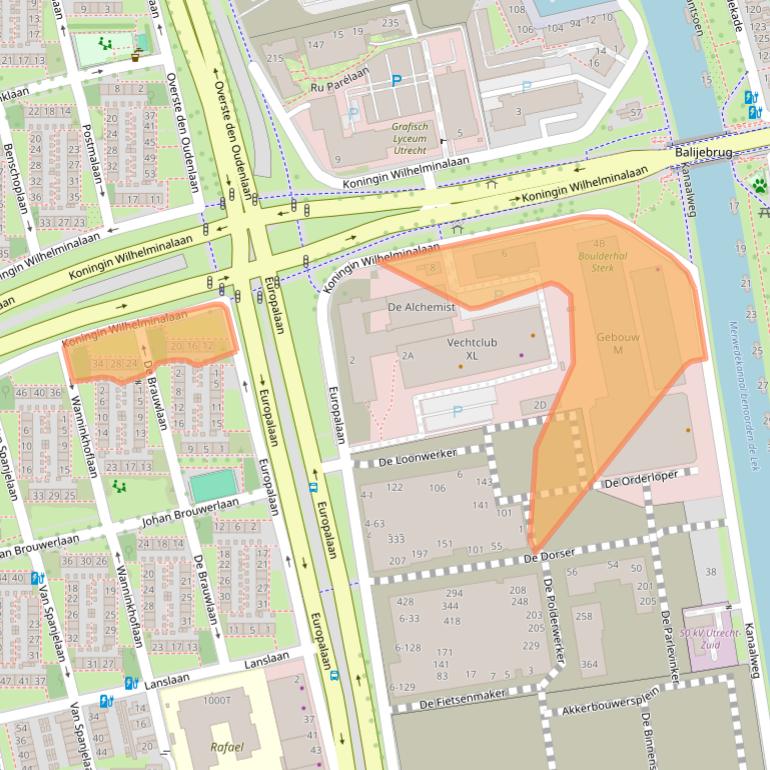 Kaart van postcodegebied 3527LD.