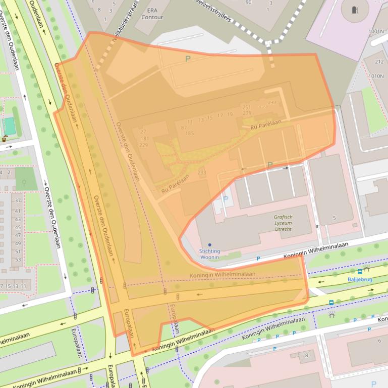 Kaart van postcodegebied 3527LJ.