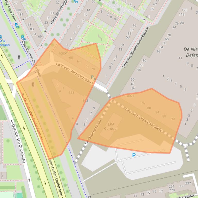 Kaart van postcodegebied 3527LP.