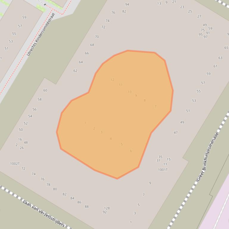 Kaart van postcodegebied 3527LS.