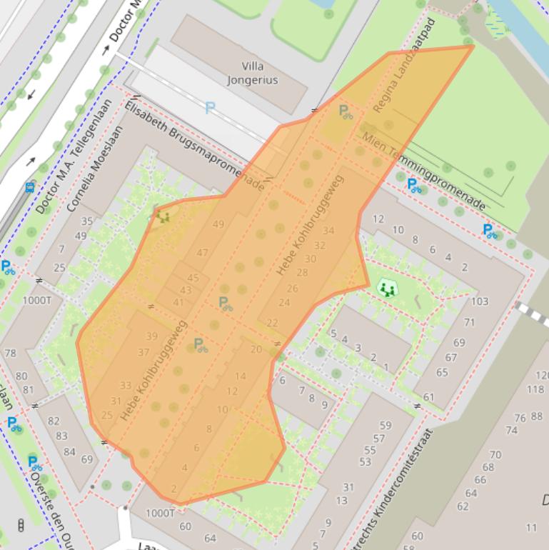 Kaart van postcodegebied 3527MD.