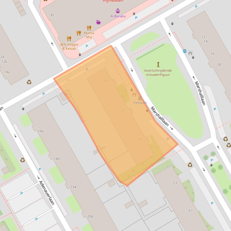 Kaart van postcodegebied 3527TA.