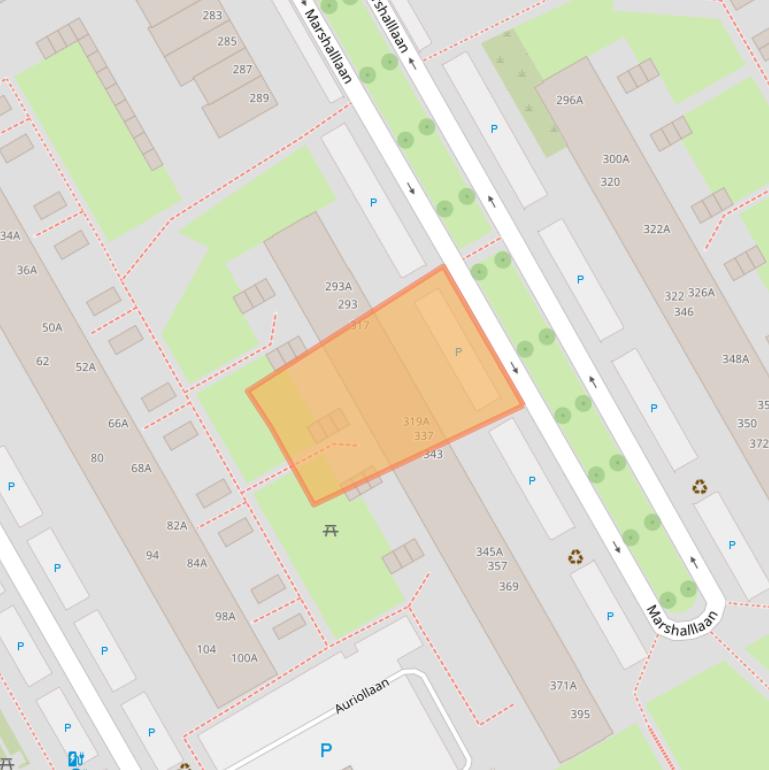 Kaart van postcodegebied 3527TJ.