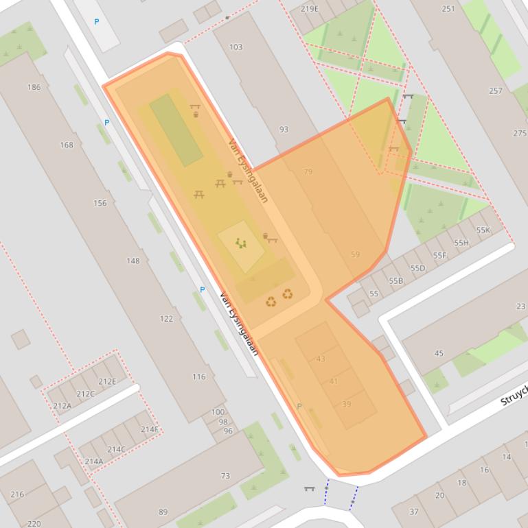 Kaart van postcodegebied 3527VB.
