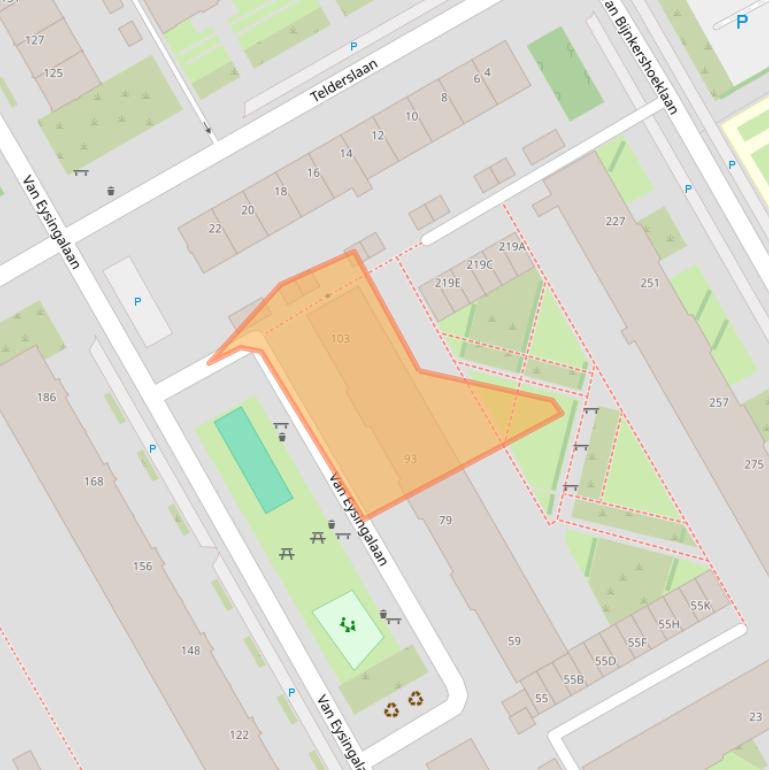 Kaart van postcodegebied 3527VC.