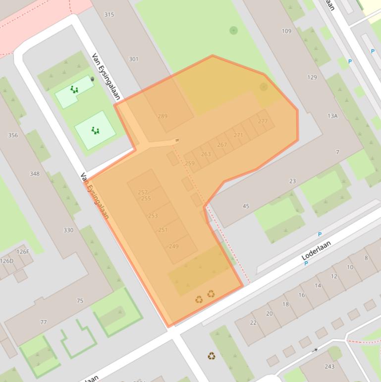 Kaart van postcodegebied 3527VH.