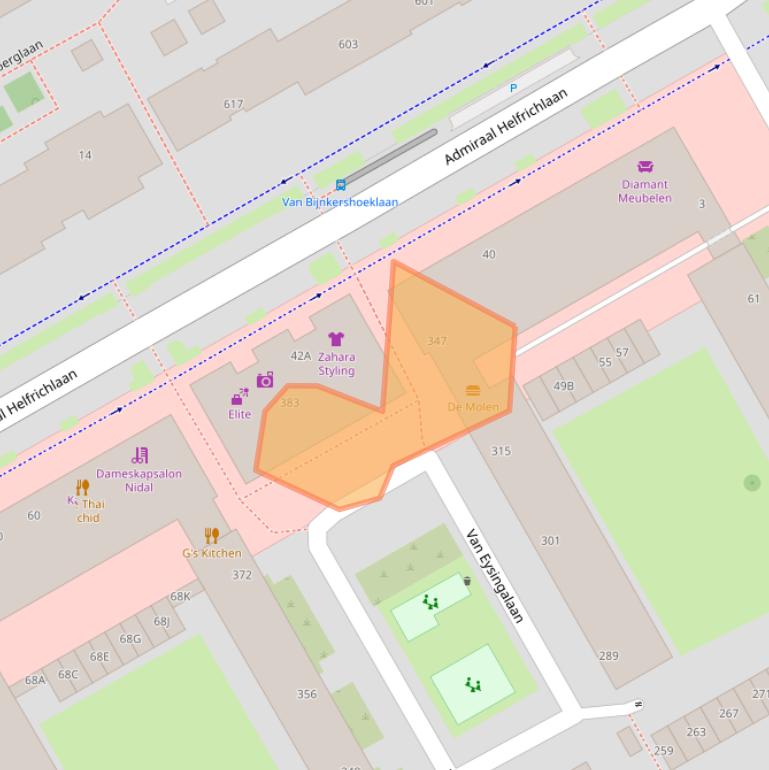 Kaart van postcodegebied 3527VK.