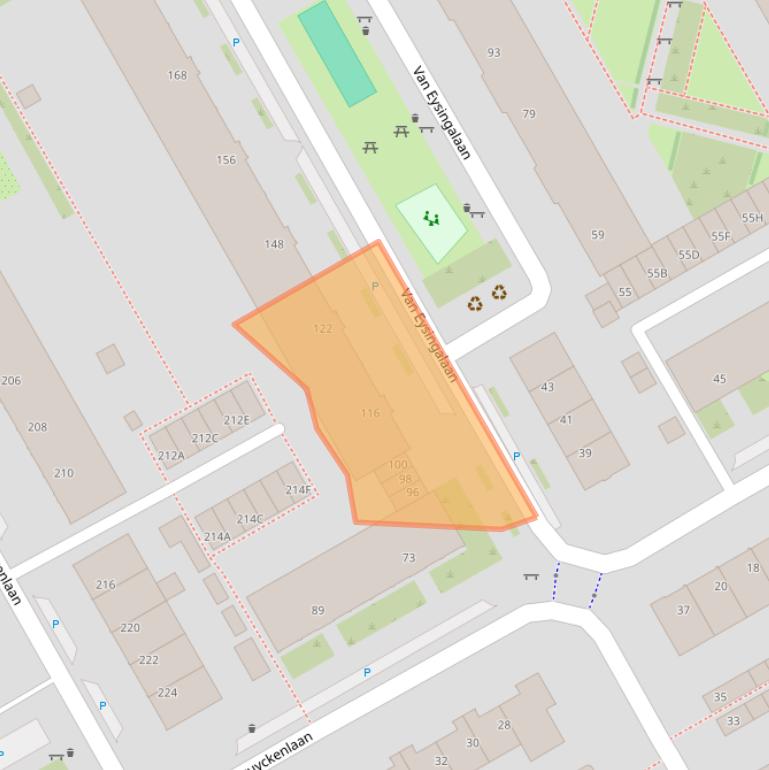 Kaart van postcodegebied 3527VN.