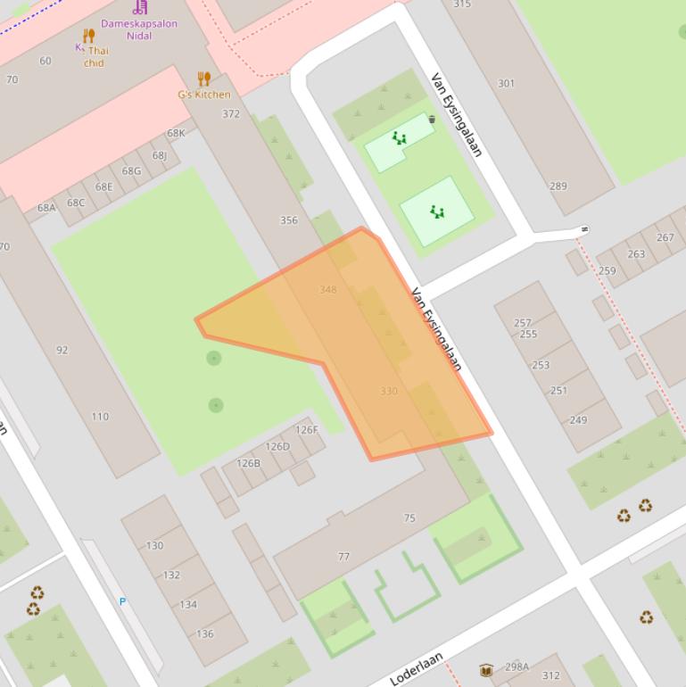 Kaart van postcodegebied 3527VV.