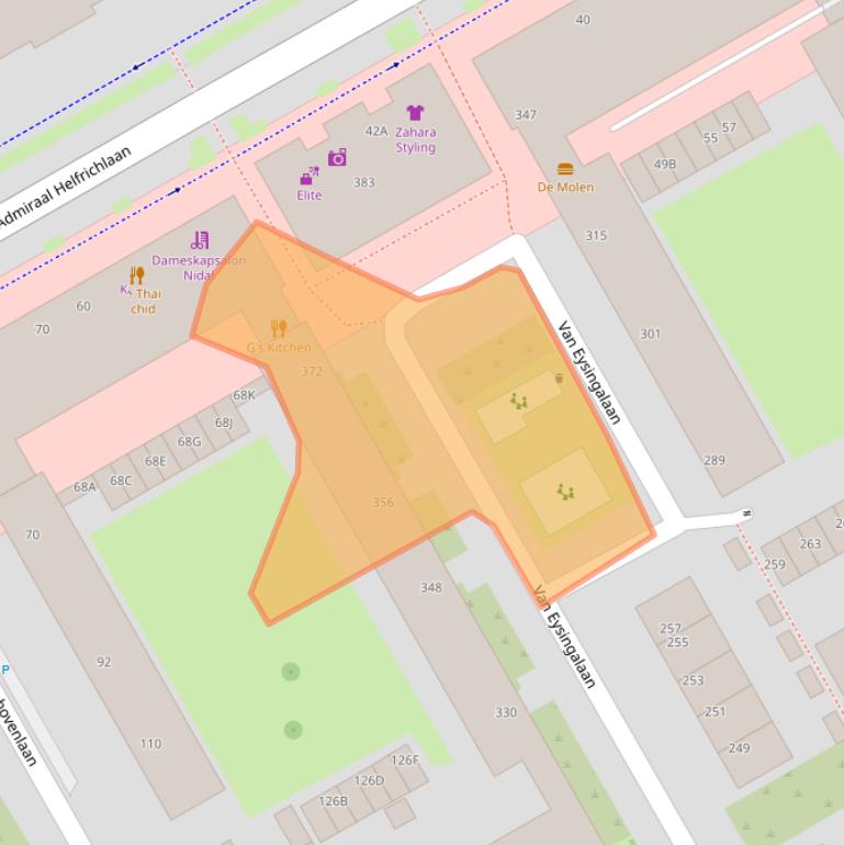 Kaart van postcodegebied 3527VW.