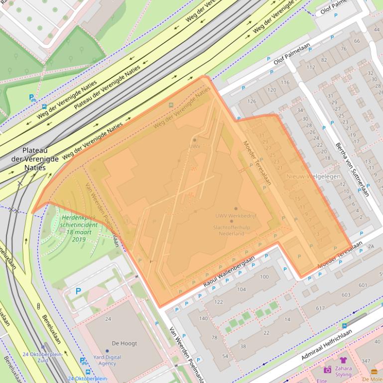 Kaart van postcodegebied 3527WB.