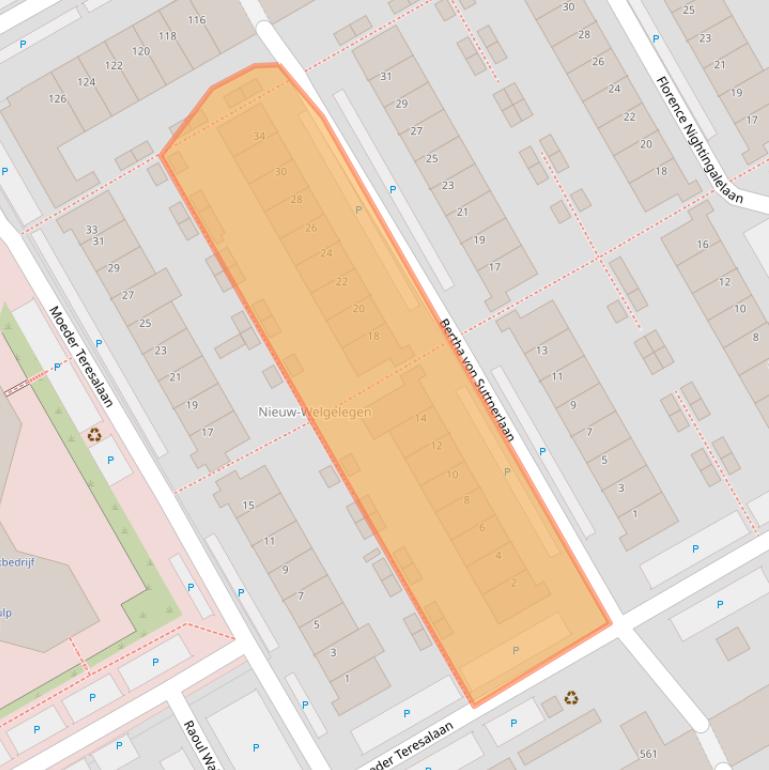 Kaart van postcodegebied 3527WD.