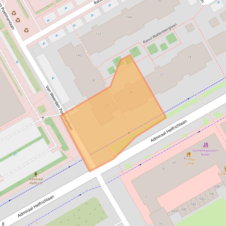 Kaart van postcodegebied 3527WN.