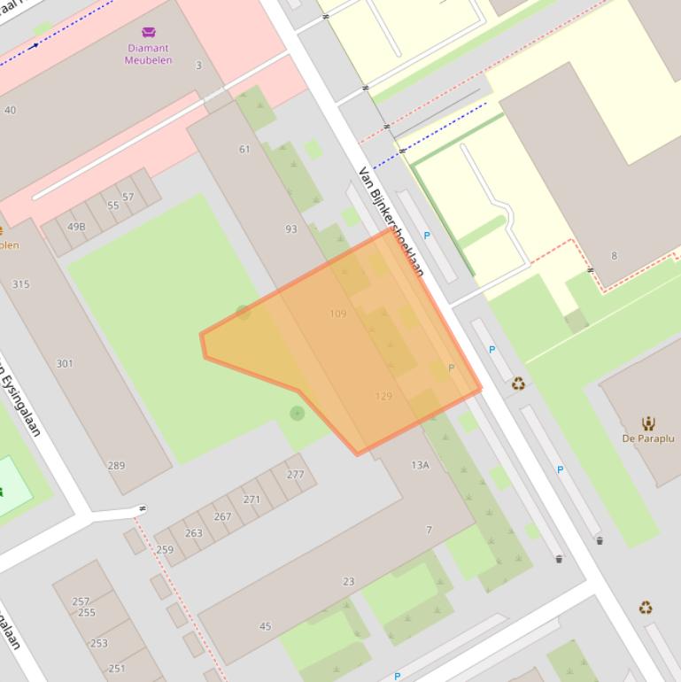 Kaart van postcodegebied 3527XC.