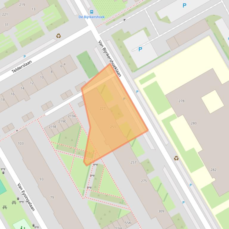 Kaart van postcodegebied 3527XG.