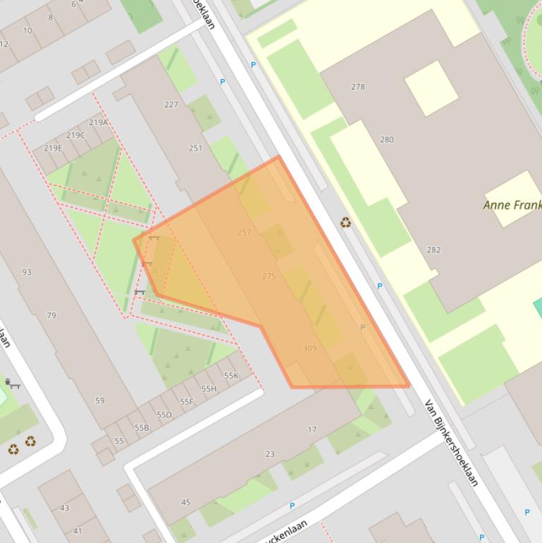 Kaart van postcodegebied 3527XH.